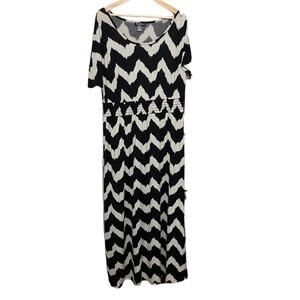 Delirious Maxi Dress Black Cream Size 1X